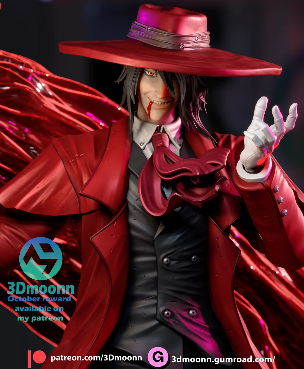 Alucard | Fan Art | 3D Printed Resin Model Garage Kit | *Un-Painted* | 3DMoonn 5