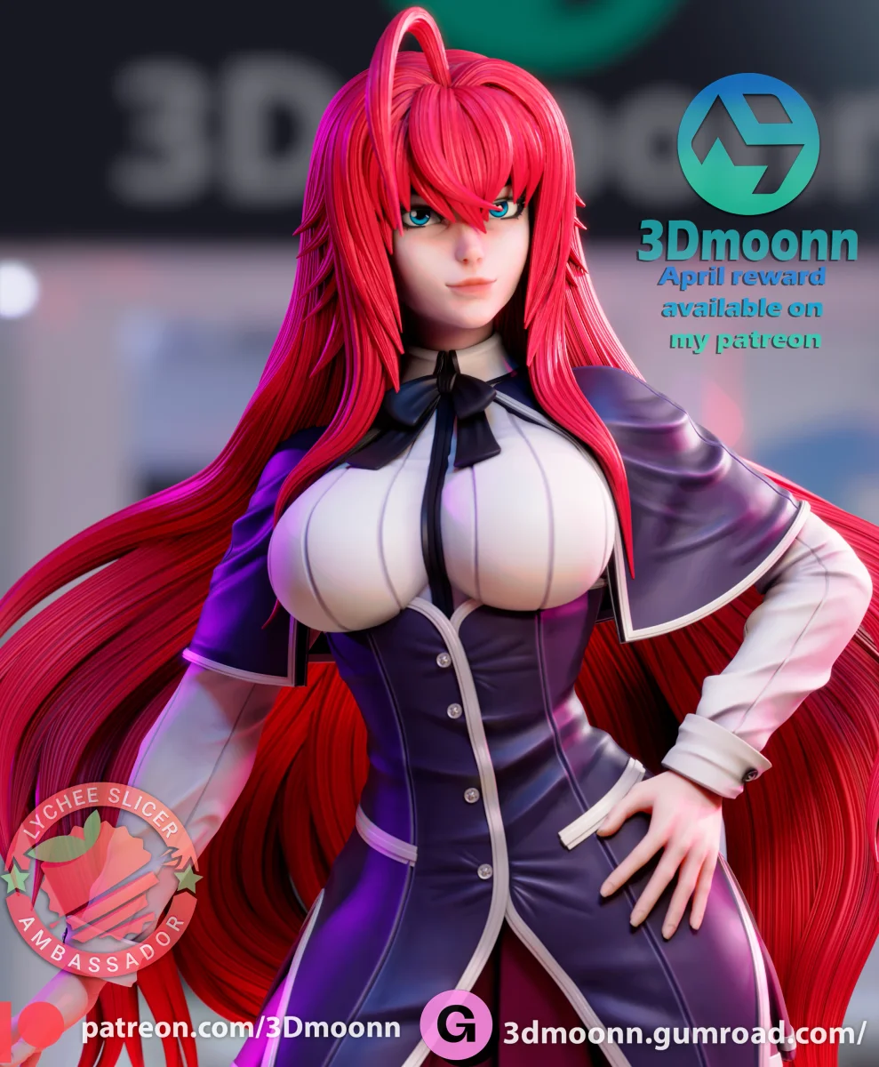 Rias Gremory | Fan Art | 3D Printed Resin Model Garage Kit | *Un-Painted* | 3DMoonn
