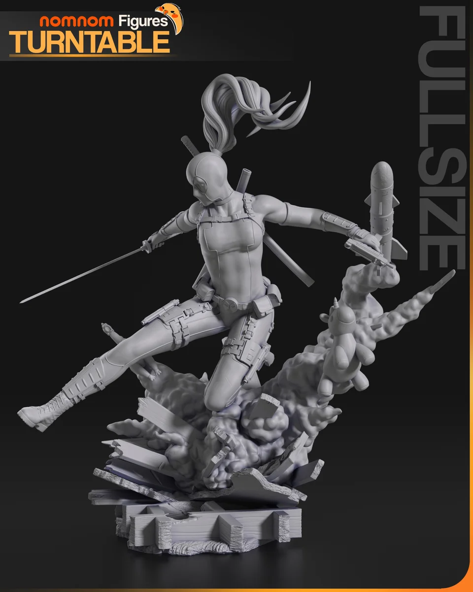 Lady Deadpool | Fan Art | 3D Printed Resin Model Garage Kit | *Un-Painted* | Nomnom 5