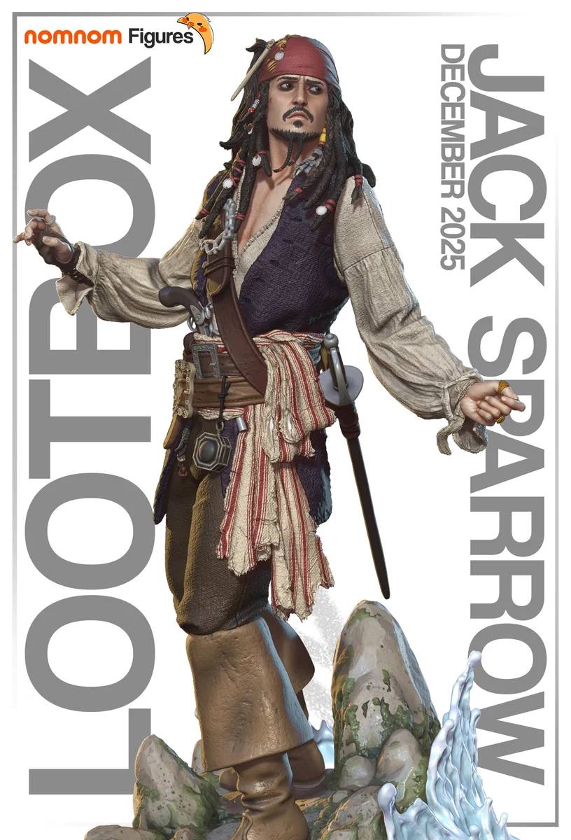 Jack Sparrow | Fan Art | 3D Printed Resin Model Garage Kit | *Un-Painted* | Nomnom