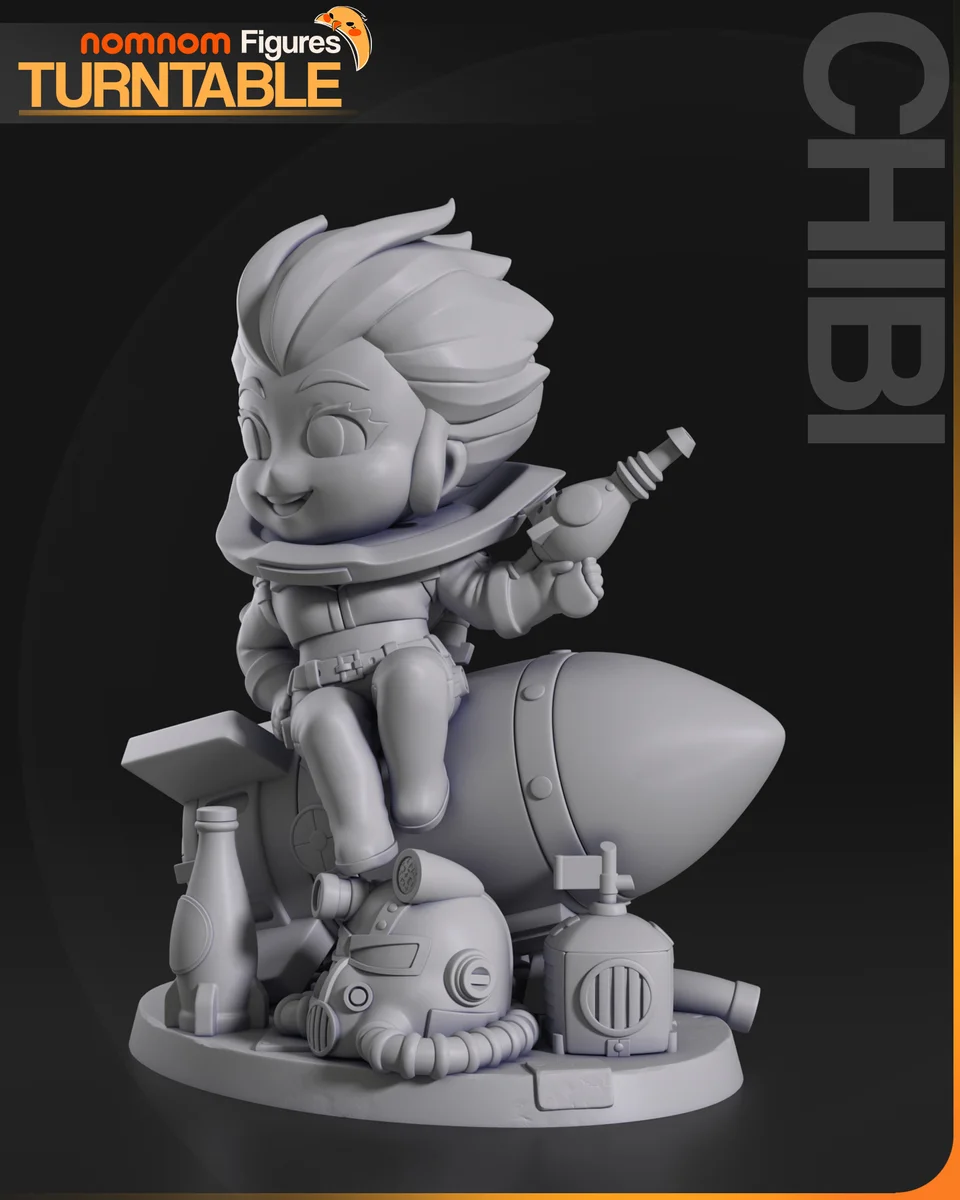 Chibi Nuka Girl | Fan Art | 3D Printed Resin Model Garage Kit | *Un-Painted* | Nomnom 5