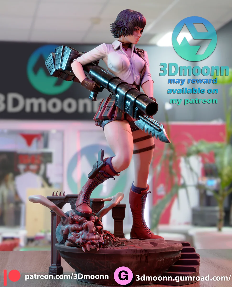 Lady Devil May Cry | Fan Art | 3D Printed Resin Model Garage Kit | *Un-Painted* | 3DMoonn 4