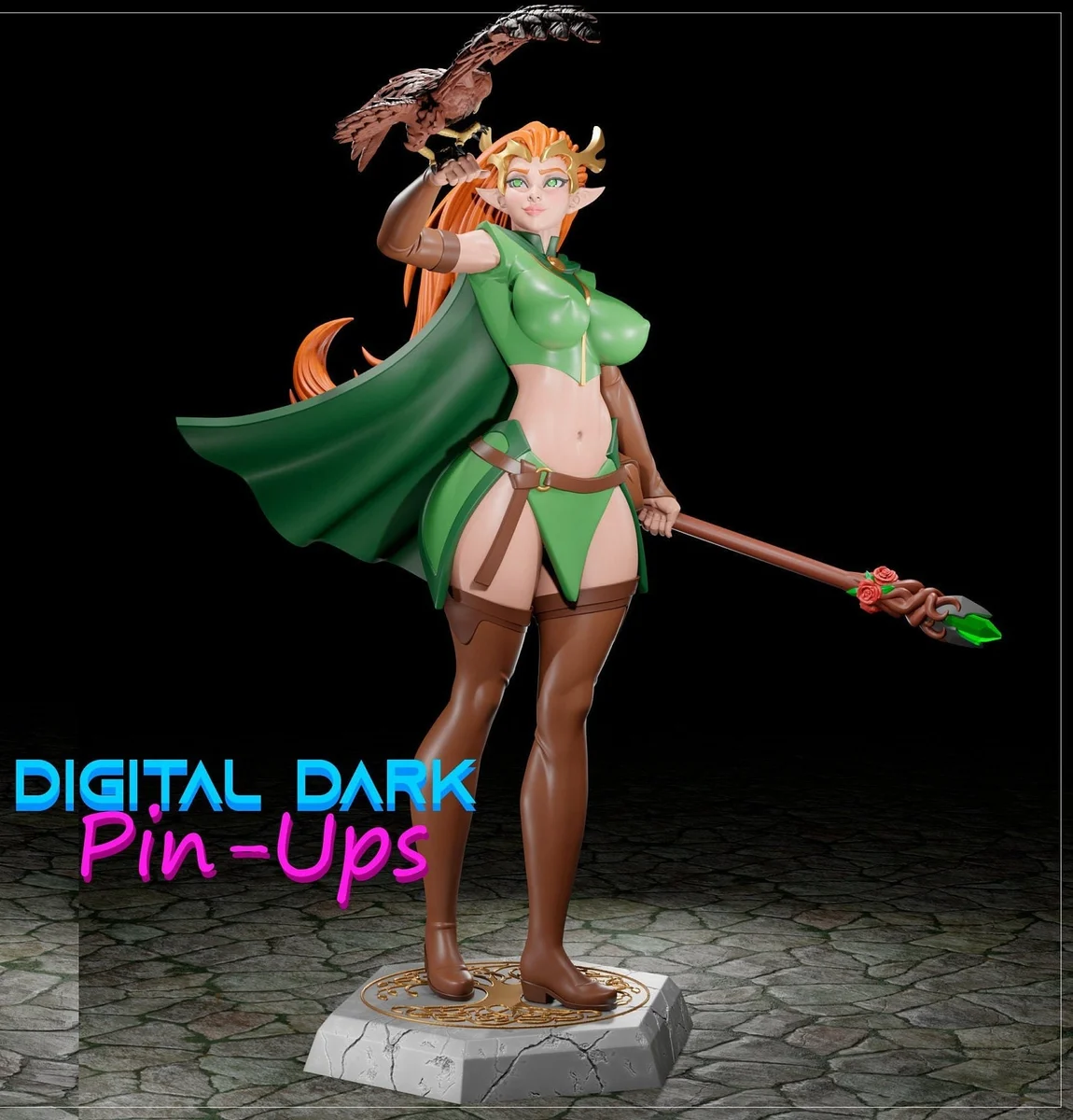 Druid | Fan Art | 3D Printed Resin Model Garage Kit | *Un-Painted* | Digital Dark