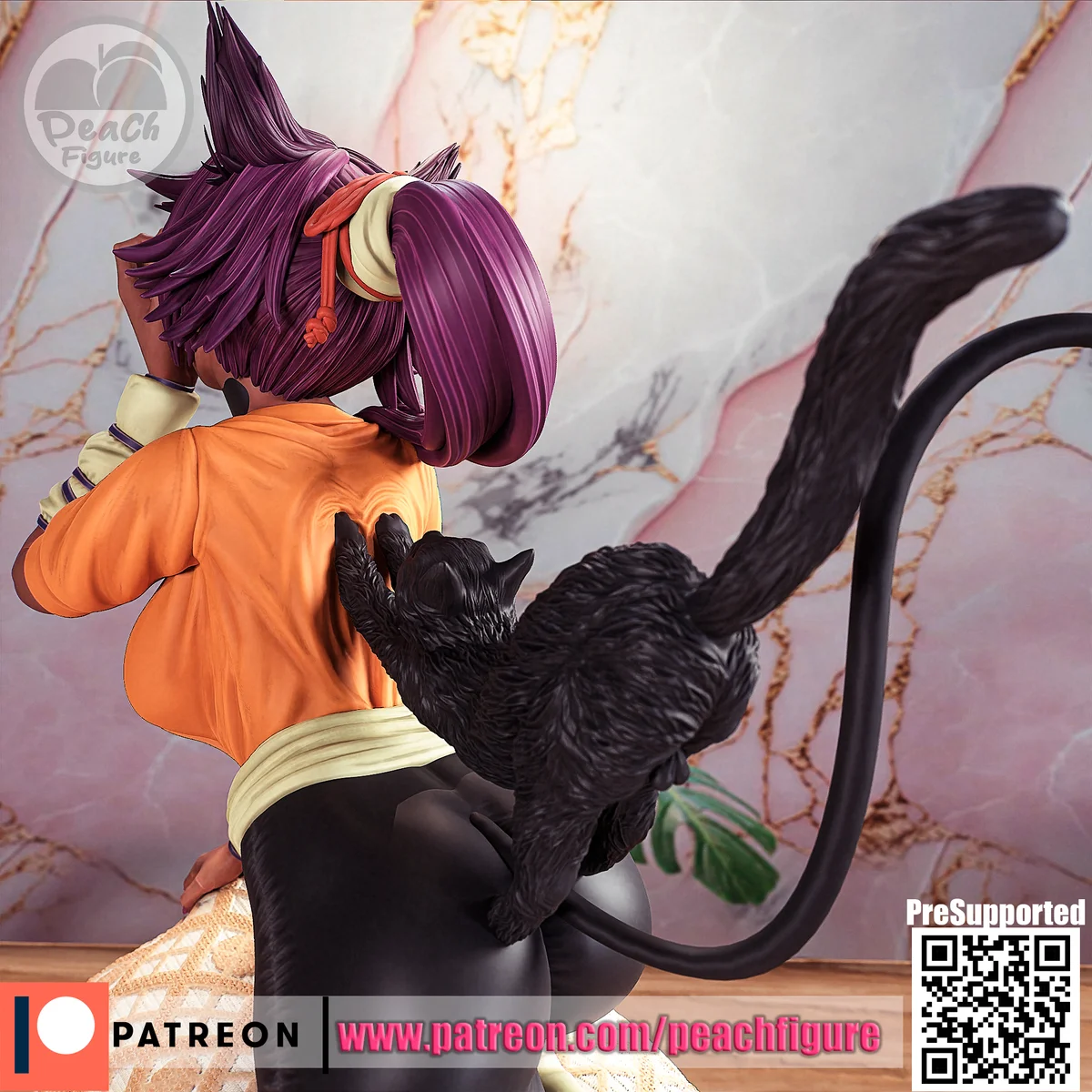 Yoruichi | Fan Art | 3D Printed Resin Model Garage Kit | *Un-Painted* | Peach Figure 3