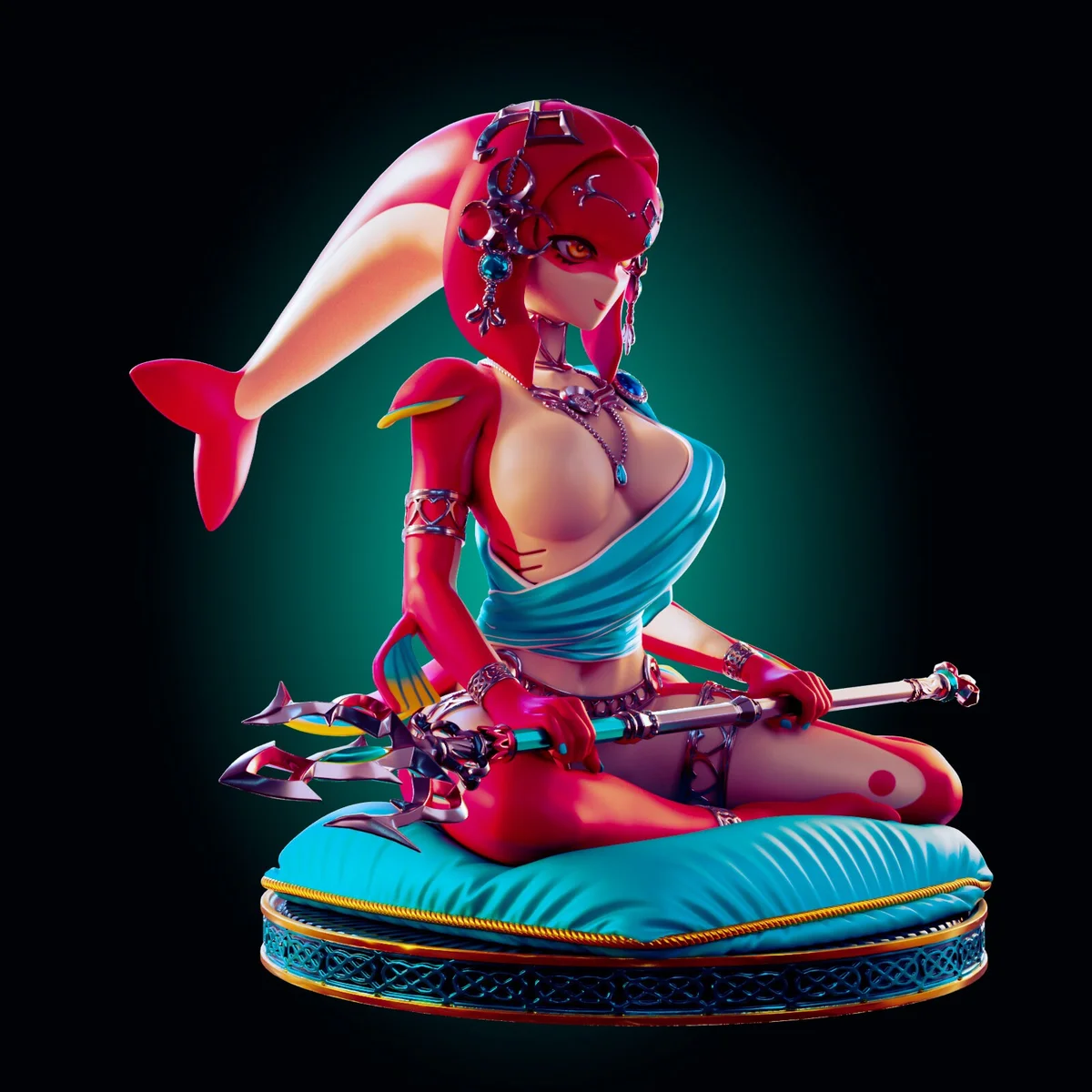 Dolphin Girl | Fan Art | 3D Printed Resin Model Garage Kit | *Un-Painted* | Officer Rhu 3
