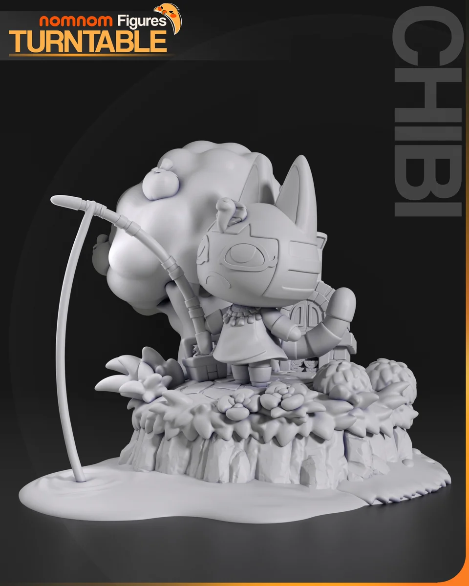Chibi Ankha | Fan Art | 3D Printed Resin Model Garage Kit | *Un-Painted* | Nomnom 5