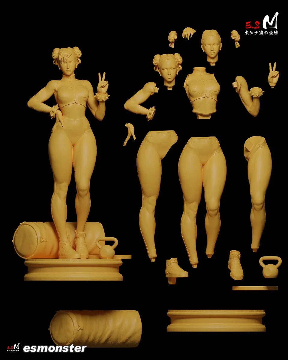 Chun-Li | Fan Art | 3D Printed Resin Model Garage Kit | *Un-Painted* | ES Monster 4