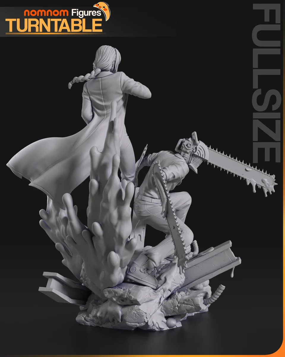Makima and Denji | Fan Art | 3D Printed Resin Model Garage Kit | *Un-Painted* | Nomnom 7