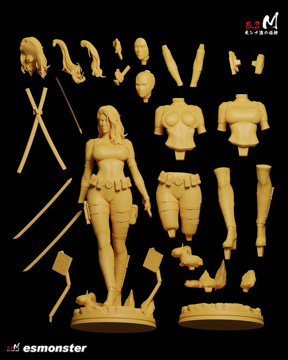 Lady Deadpool | Fan Art | 3D Printed Resin Model Garage Kit | *Un-Painted* | ES Monster 7