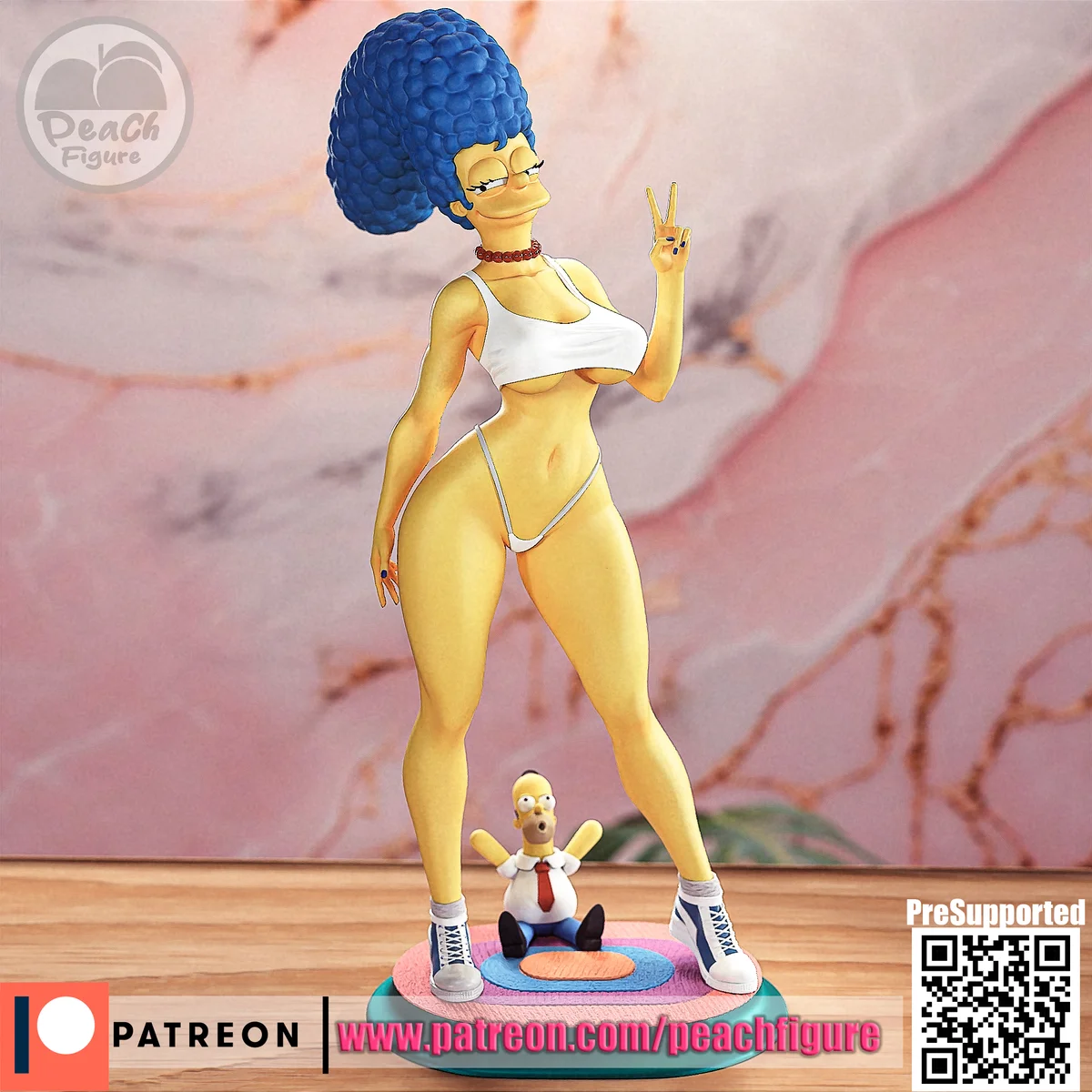 Marge | Fan Art | 3D Printed Resin Model Garage Kit | *Un-Painted* | Peach Figure 5
