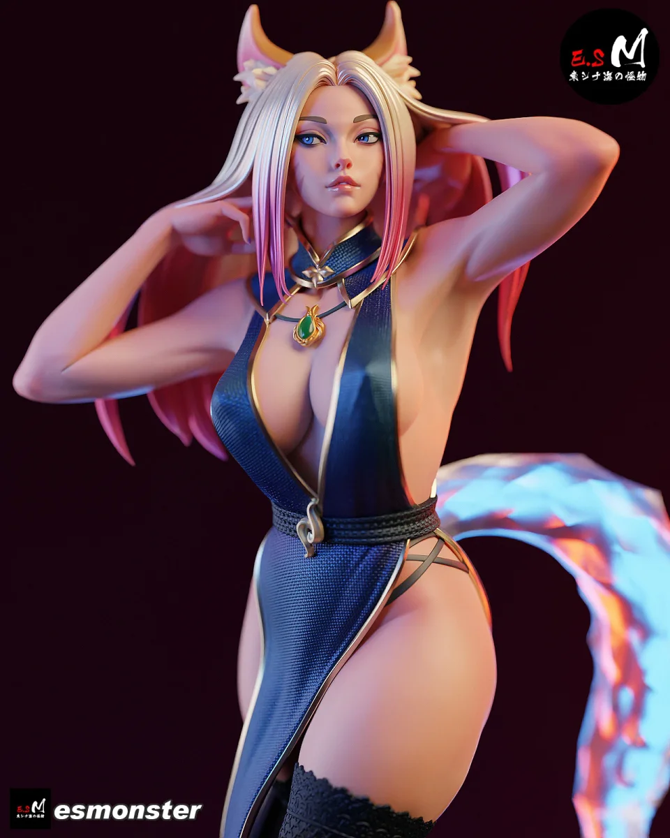 Ahri | Fan Art | 3D Printed Resin Model Garage Kit | *Un-Painted* | ES Monster