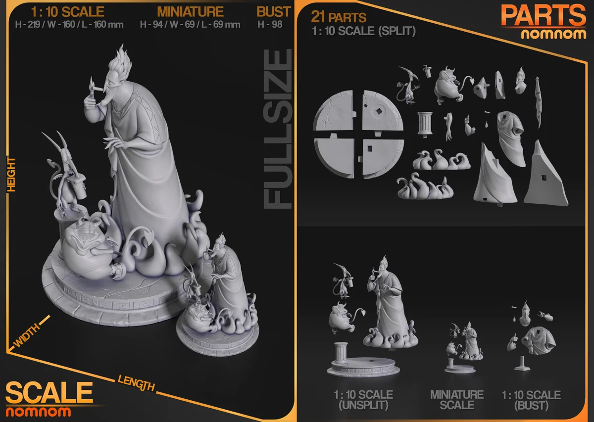 Hades | Fan Art | 3D Printed Resin Model Garage Kit | *Un-Painted* | Nomnom 3