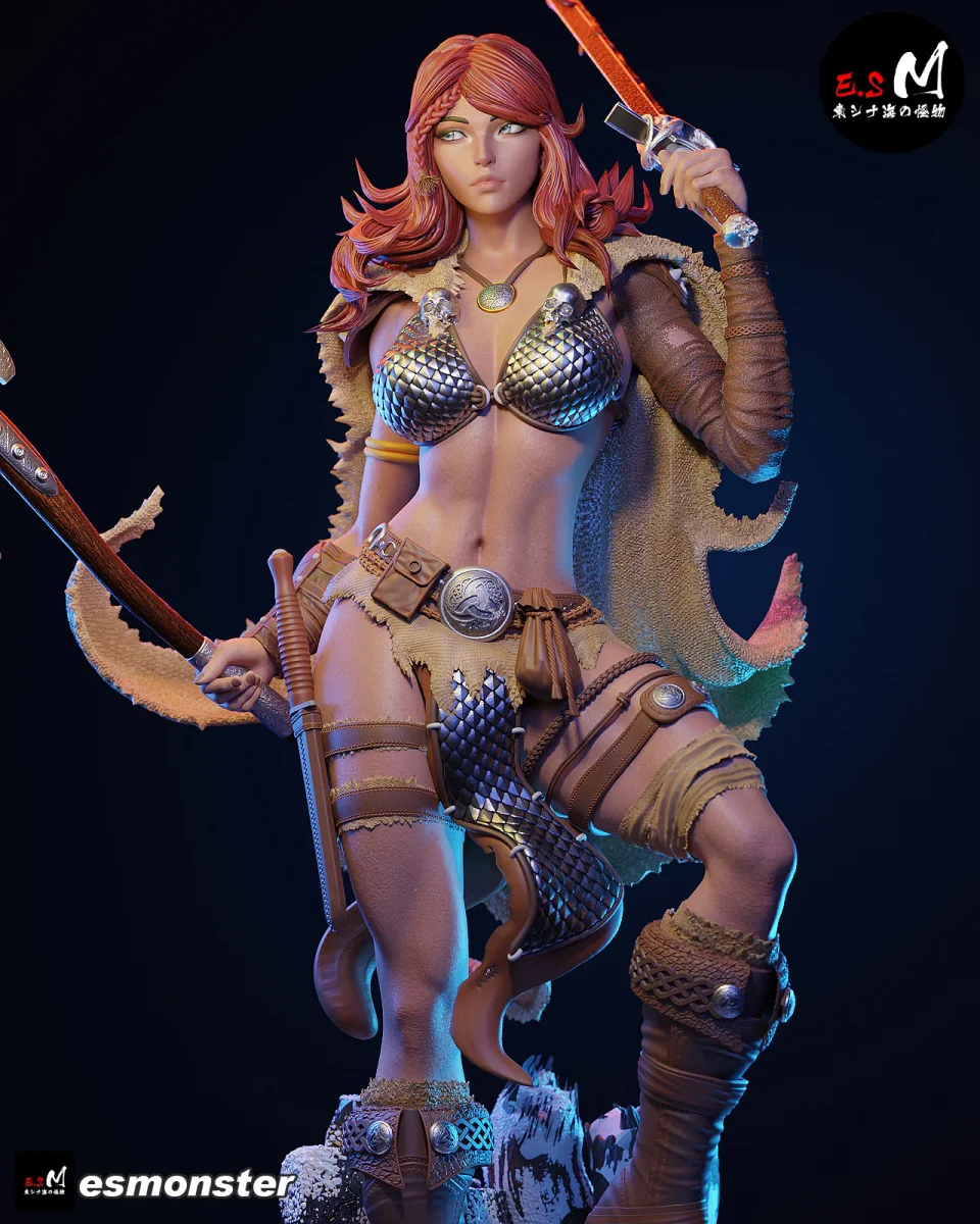 Red Sonja | Fan Art | 3D Printed Resin Model Garage Kit | *Un-Painted* | ES Monster