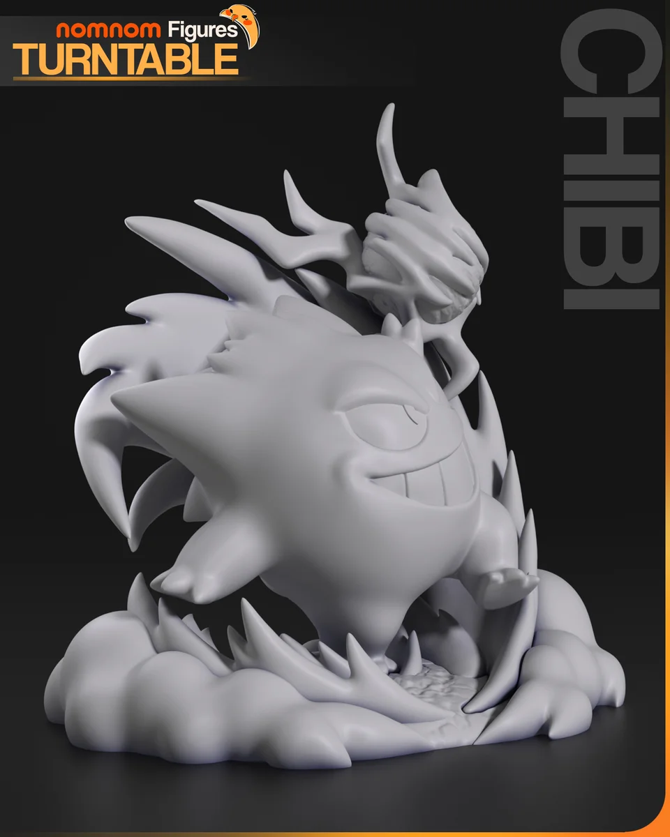 Chibi Gengar | Fan Art | 3D Printed Resin Model Garage Kit | *Un-Painted* | Nomnom 8