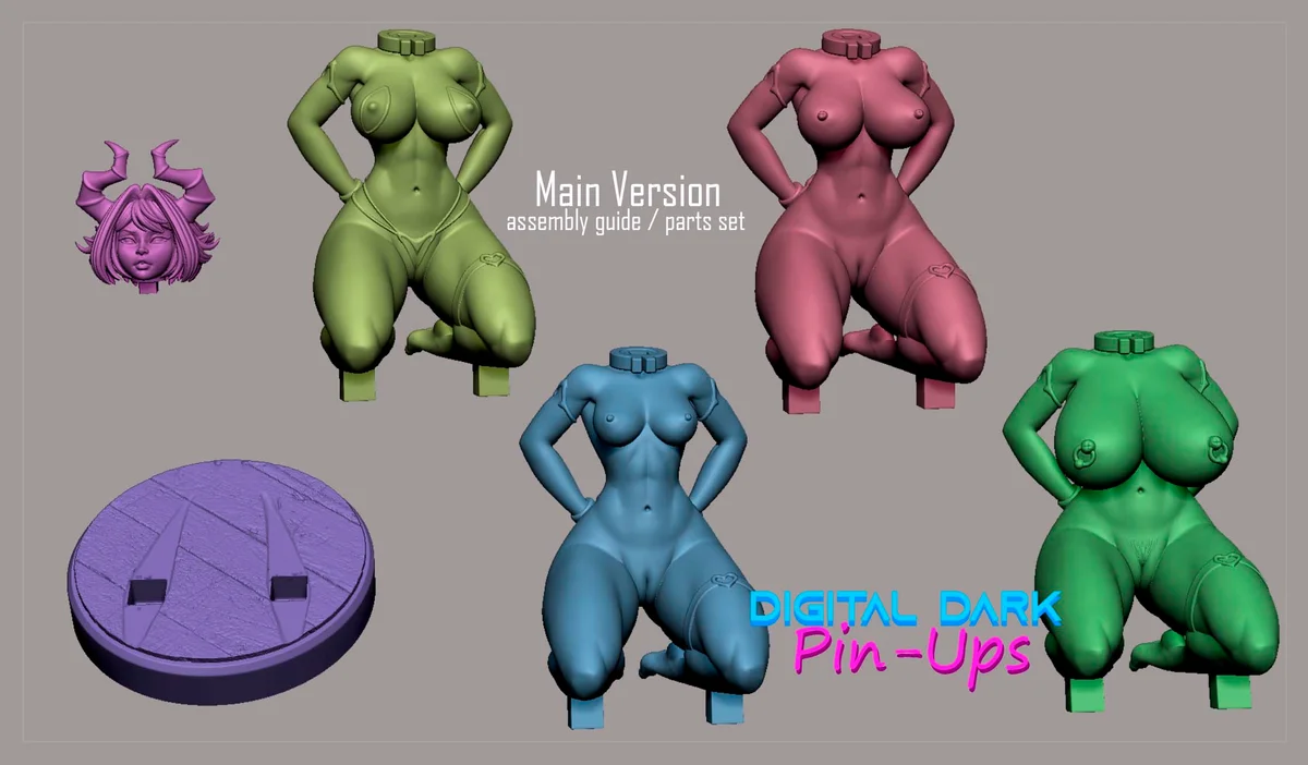 Slave Succubus DemonMika | Fan Art | 3D Printed Resin Model Garage Kit | *Un-Painted* | Digital Dark 5