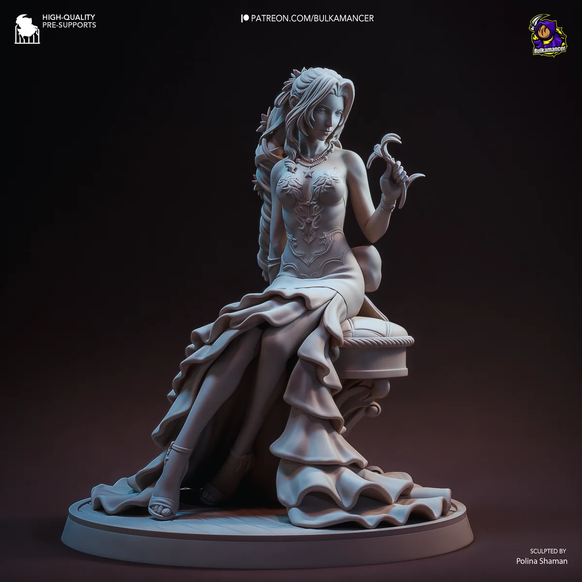 Aerith | Fan Art | 3D Printed Resin Model Garage Kit | *Un-Painted* | Bulkamancer 8