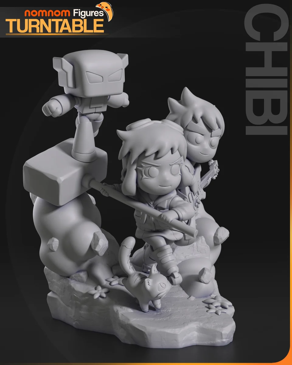 Chibi Ramona Flowers | Fan Art | 3D Printed Resin Model Garage Kit | *Un-Painted* | Nomnom 5