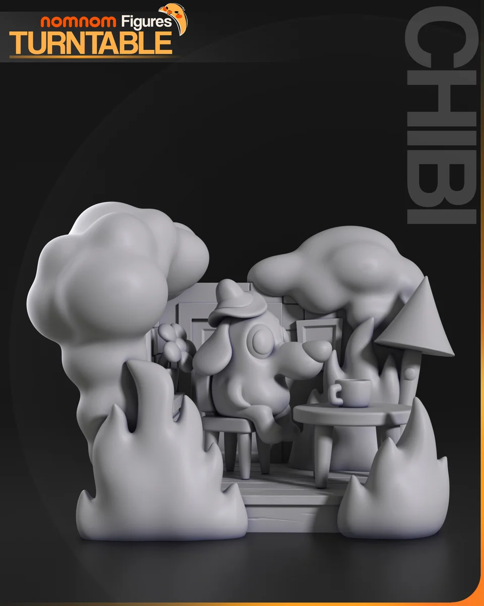 Chibi This is Fine Meme | Fan Art | 3D Printed Resin Model Garage Kit | *Un-Painted* | Nomnom 5