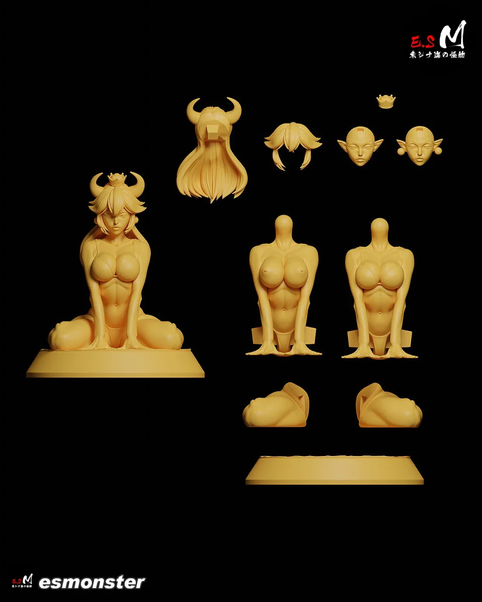 Bowsette (Suntanned) | Fan Art | 3D Printed Resin Model Garage Kit | *Un-Painted* | ES Monster 5