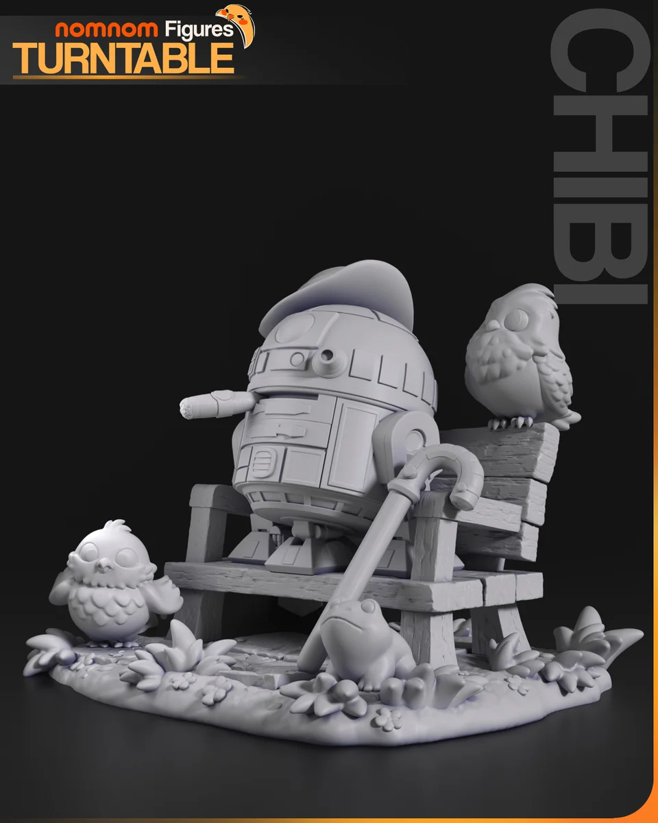 Chibi R2D2 | Fan Art | 3D Printed Resin Model Garage Kit | *Un-Painted* | Nomnom 7