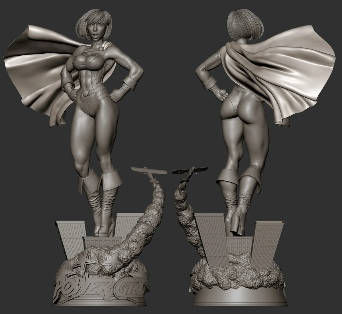 Power Girl | Fan Art | 3D Printed Resin Model Garage Kit | *Un-Painted* | ES Monster 5