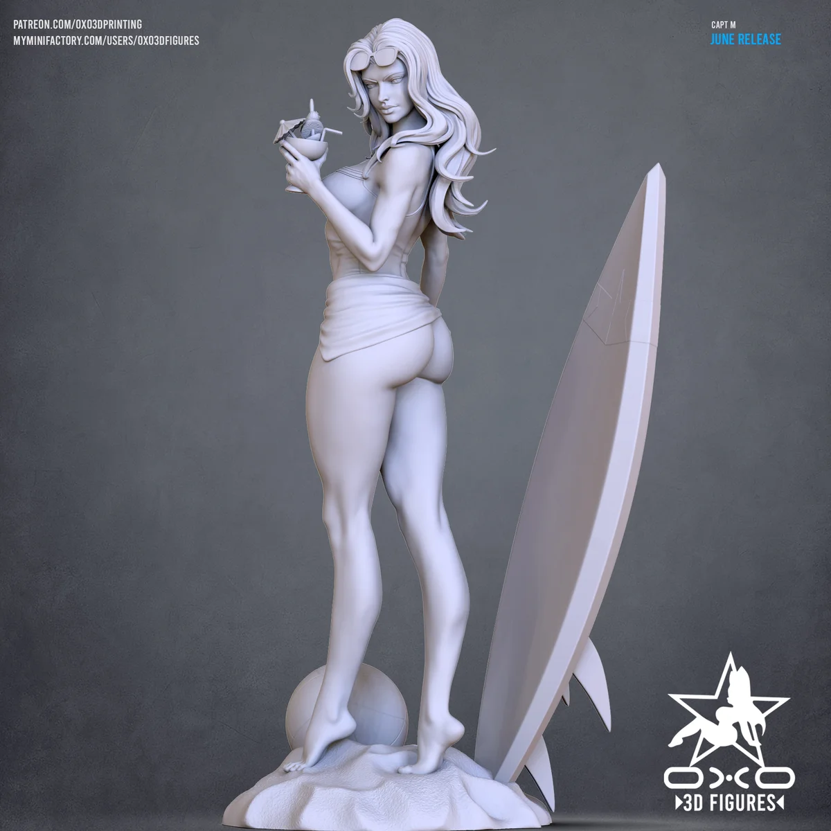 Capt M Swimsuit | Fan Art | 3D Printed Resin Model Garage Kit | *Un-Painted* | OXO3D 6