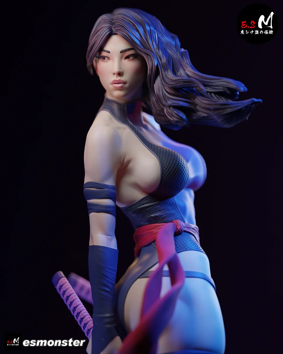 Psylocke v2 | Fan Art | 3D Printed Resin Model Garage Kit | *Un-Painted* | ES Monster