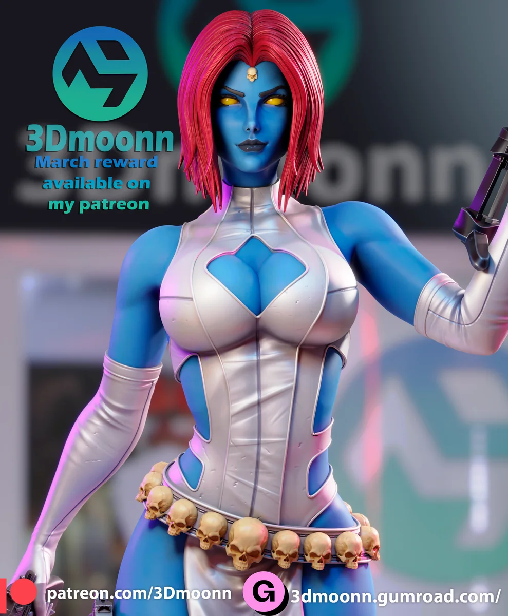 Mystique | Fan Art | 3D Printed Resin Model Garage Kit | *Un-Painted* | 3DMoonn 3