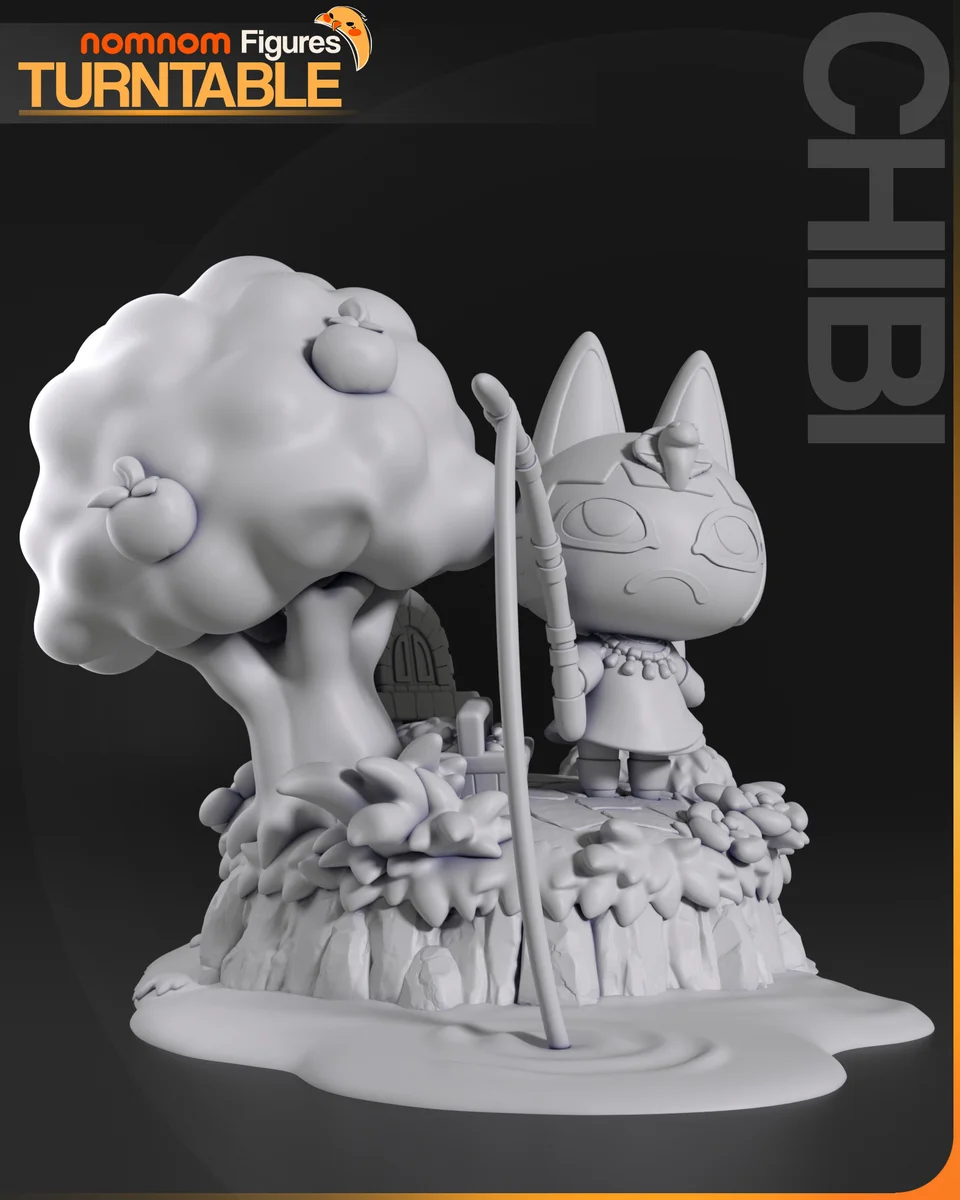 Chibi Ankha | Fan Art | 3D Printed Resin Model Garage Kit | *Un-Painted* | Nomnom 4