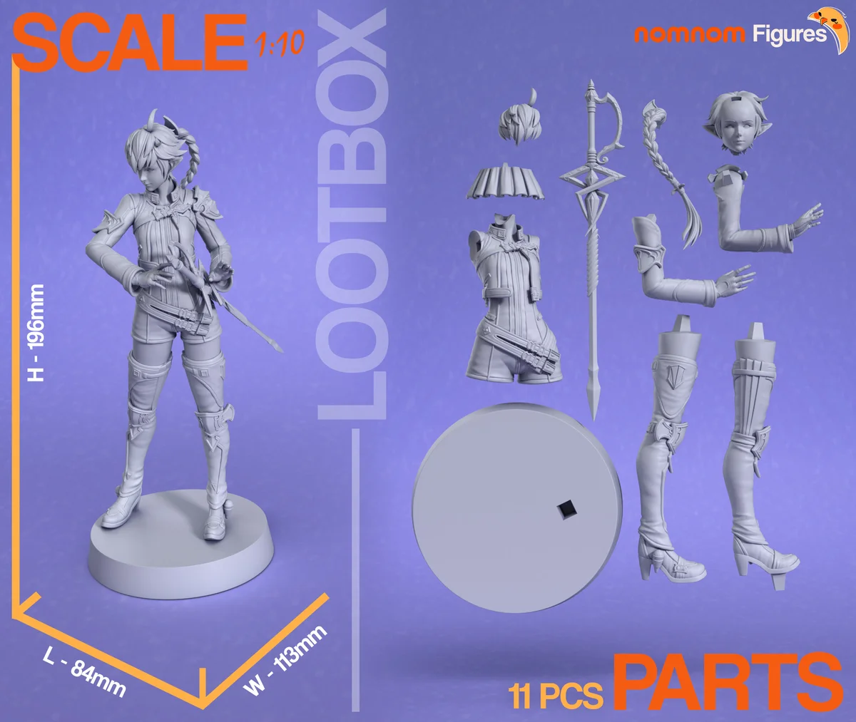 Alisaie Leveilleur | Fan Art | 3D Printed Resin Model Garage Kit | *Un-Painted* | Nomnom 3