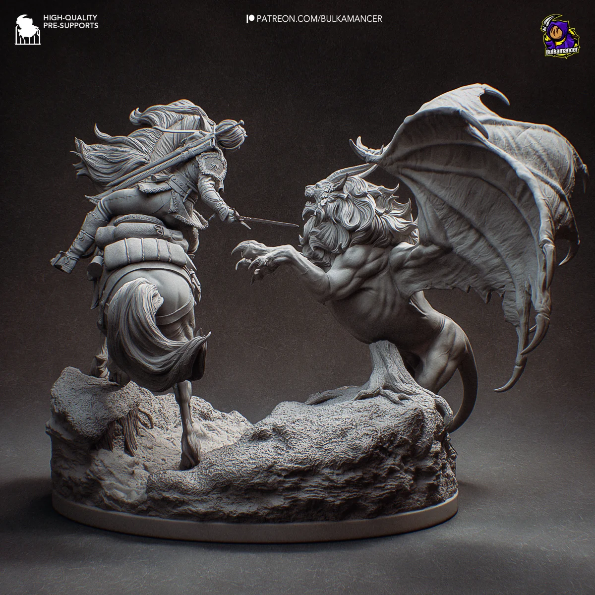 Ciri vs Manticore | Fan Art | 3D Printed Resin Model Garage Kit | *Un-Painted* | Bulkamancer 10