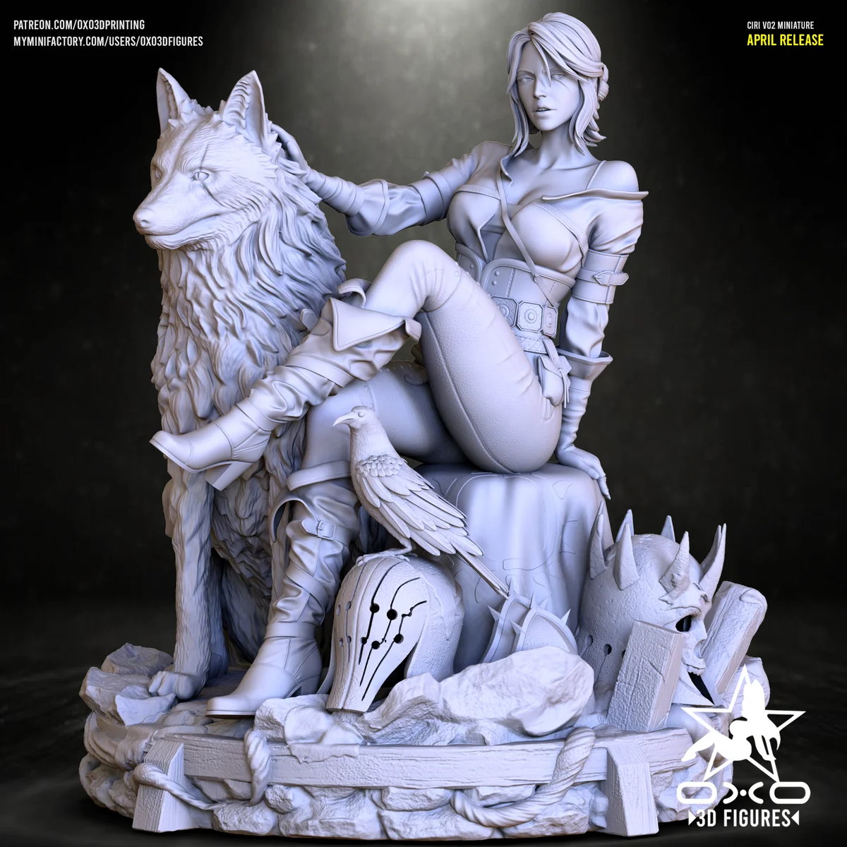 Ciri v02 | Fan Art | 3D Printed Resin Model Garage Kit | *Un-Painted* | OXO3D 4