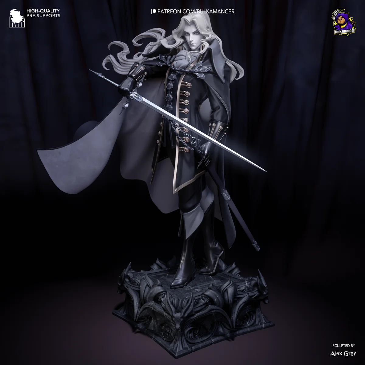 Alucard | Fan Art | 3D Printed Resin Model Garage Kit | *Un-Painted* | Bulkamancer 3