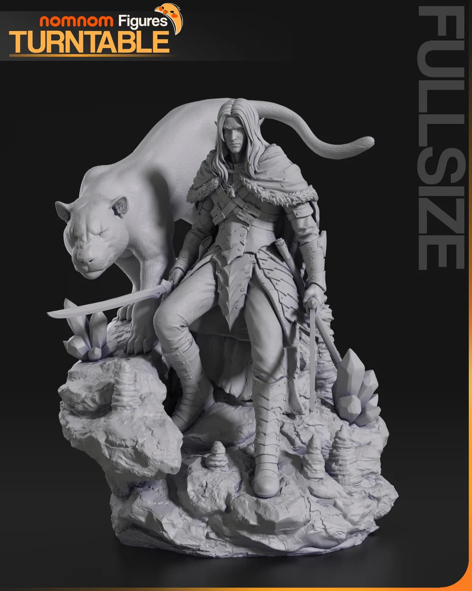 Drizzt Do'Urden | Fan Art | 3D Printed Resin Model Garage Kit | *Un-Painted* | Nomnom 4