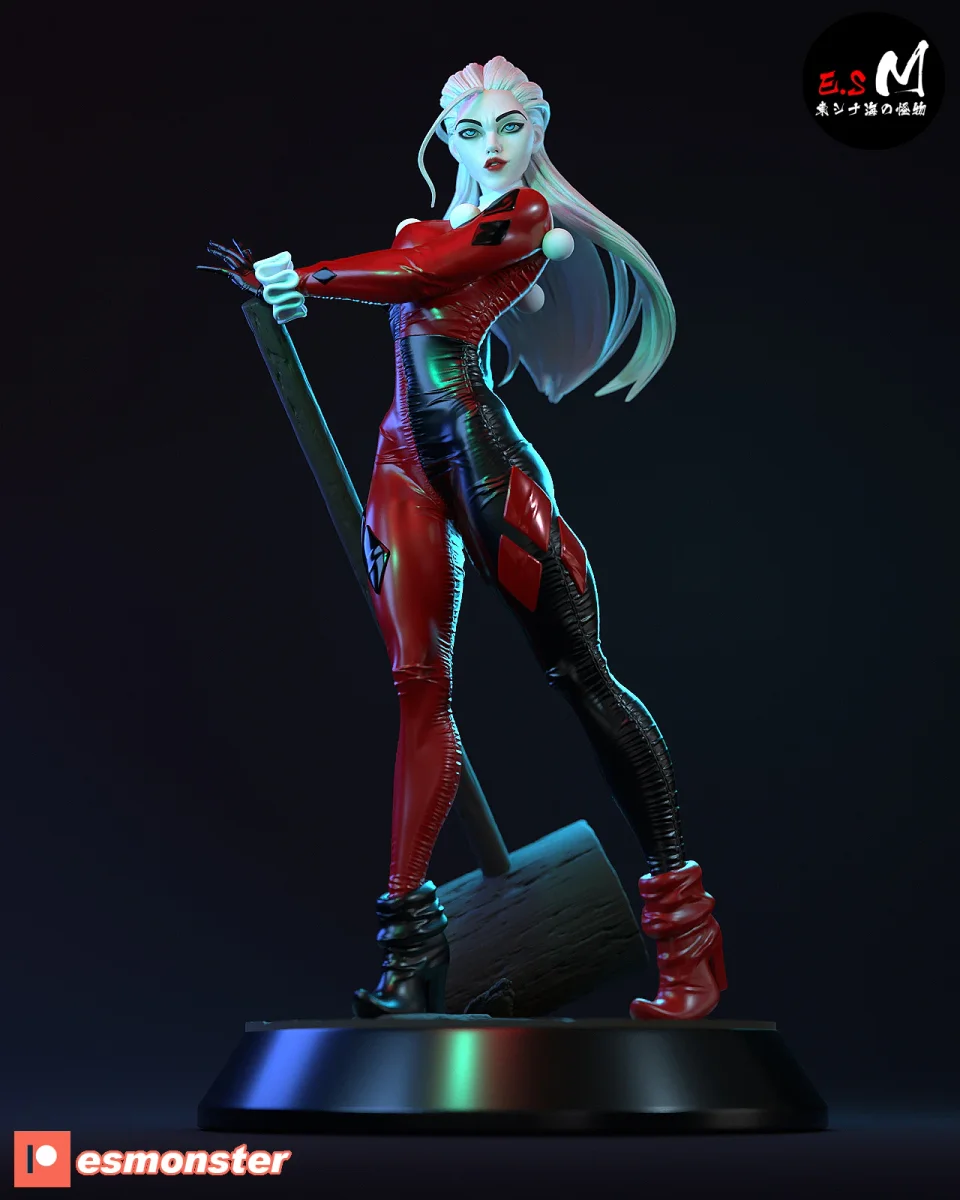 Harley Quinn | Fan Art | 3D Printed Resin Model Garage Kit | *Un-Painted* | ES Monster 4