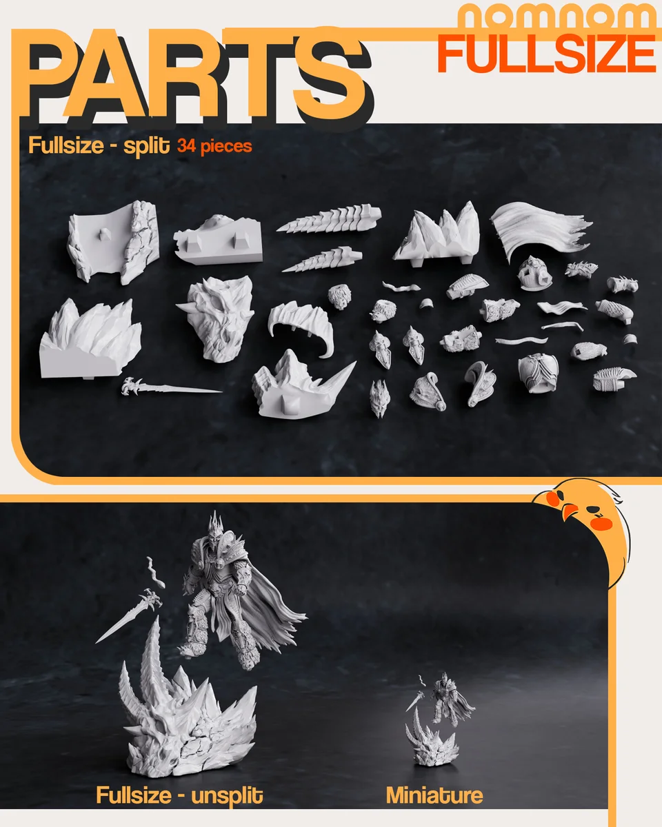 Arthas | Fan Art | 3D Printed Resin Model Garage Kit | *Un-Painted* | Nomnom 5