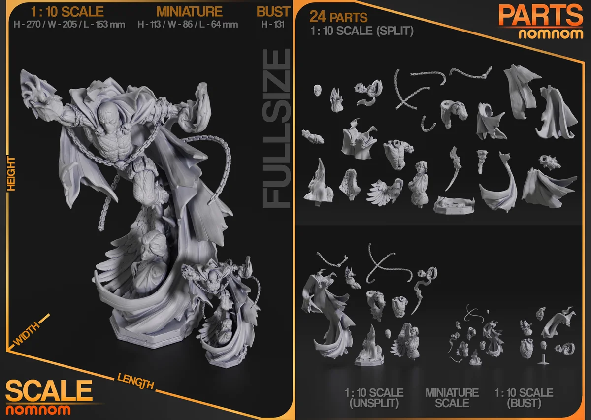 Spawn | Fan Art | 3D Printed Resin Model Garage Kit | *Un-Painted* | Nomnom 3