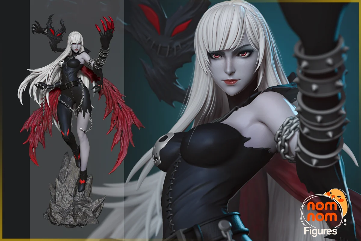 Lady Devimon | Fan Art | 3D Printed Resin Model Garage Kit | *Un-Painted* | Nomnom 3