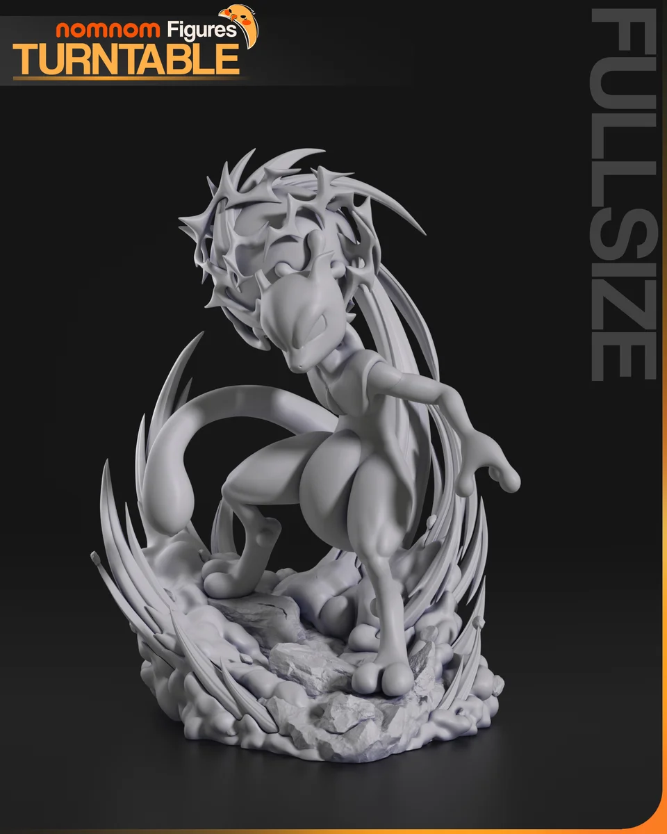 Mewtwo | Fan Art | 3D Printed Resin Model Garage Kit | *Un-Painted* | Nomnom 4
