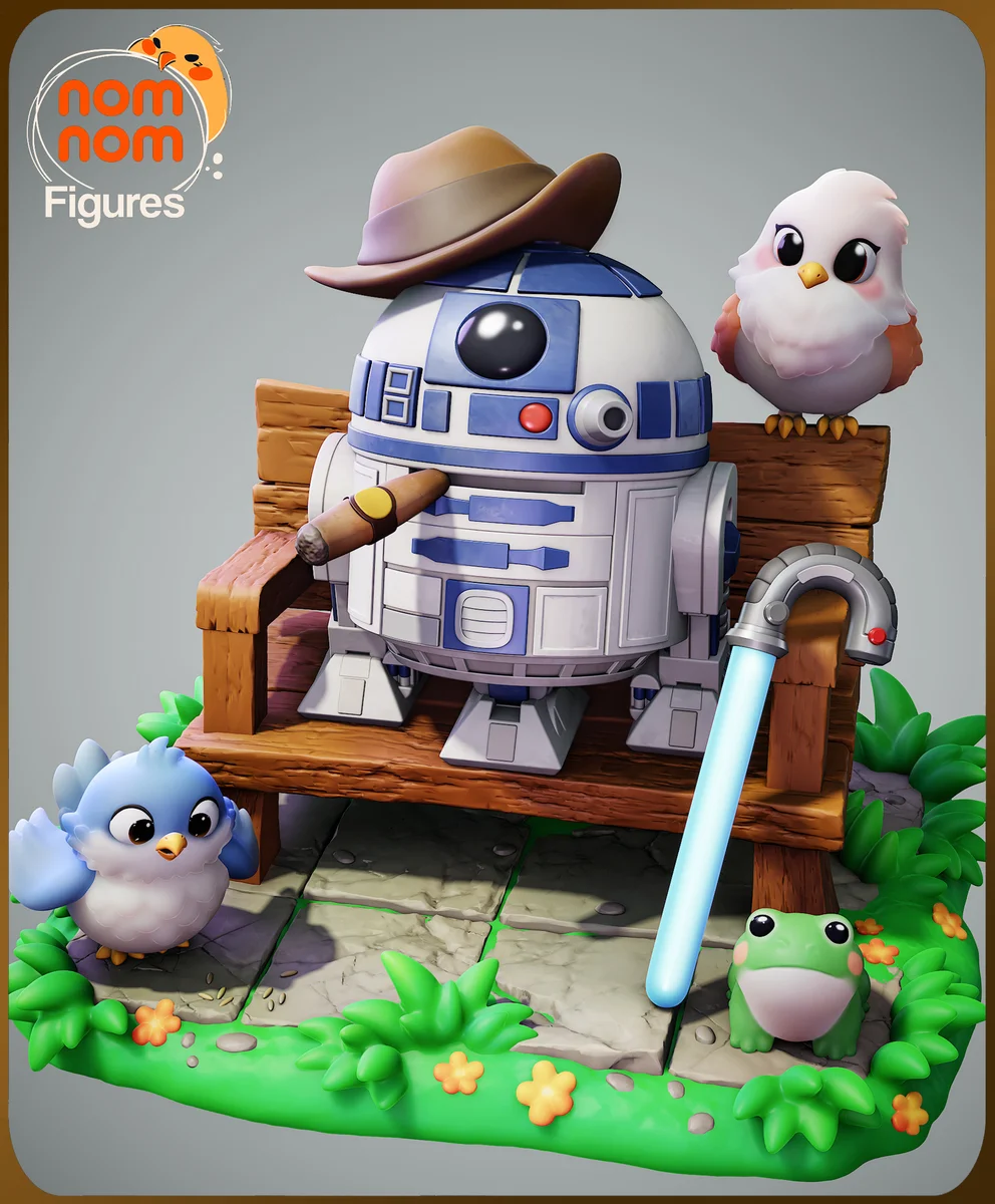 Chibi R2D2 | Fan Art | 3D Printed Resin Model Garage Kit | *Un-Painted* | Nomnom