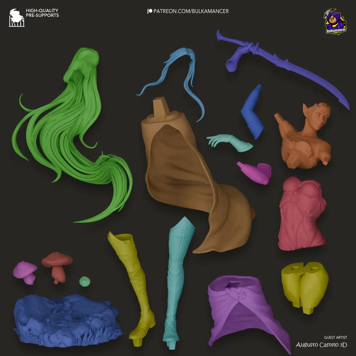Drow Goddess | Fan Art | 3D Printed Resin Model Garage Kit | *Un-Painted* | Bulkamancer 8