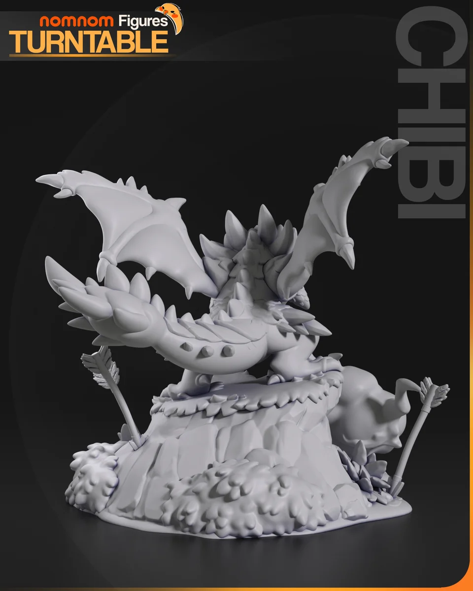 Chibi Rathalos | Fan Art | 3D Printed Resin Model Garage Kit | *Un-Painted* | Nomnom 11