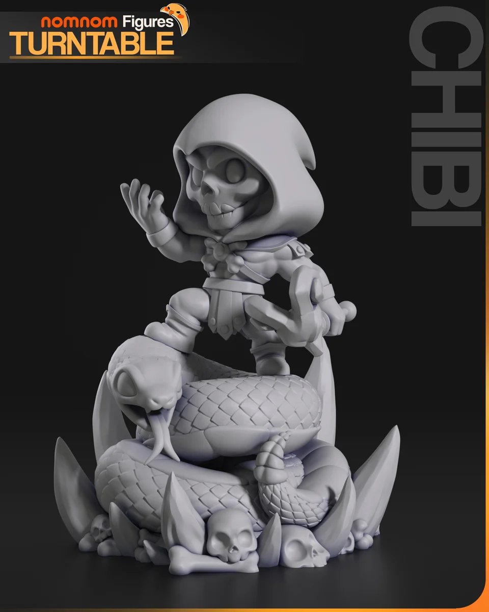 Chibi Skeletor | Fan Art | 3D Printed Resin Model Garage Kit | *Un-Painted* | Nomnom 8