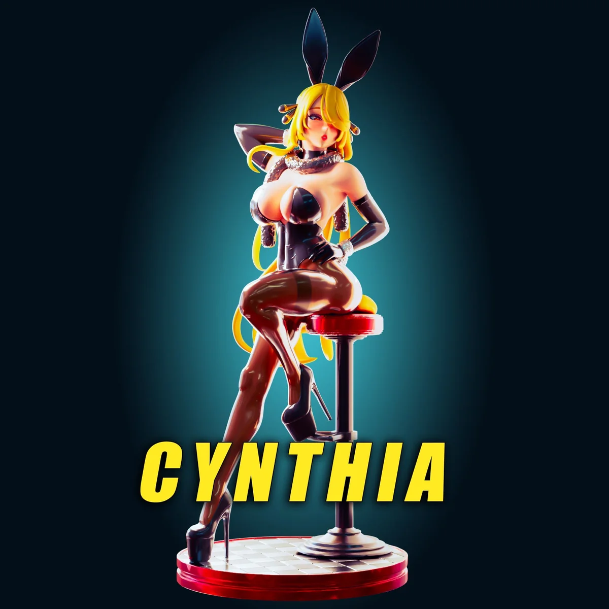 Cynthia | Fan Art | 3D Printed Resin Model Garage Kit | *Un-Painted* | Officer Rhu