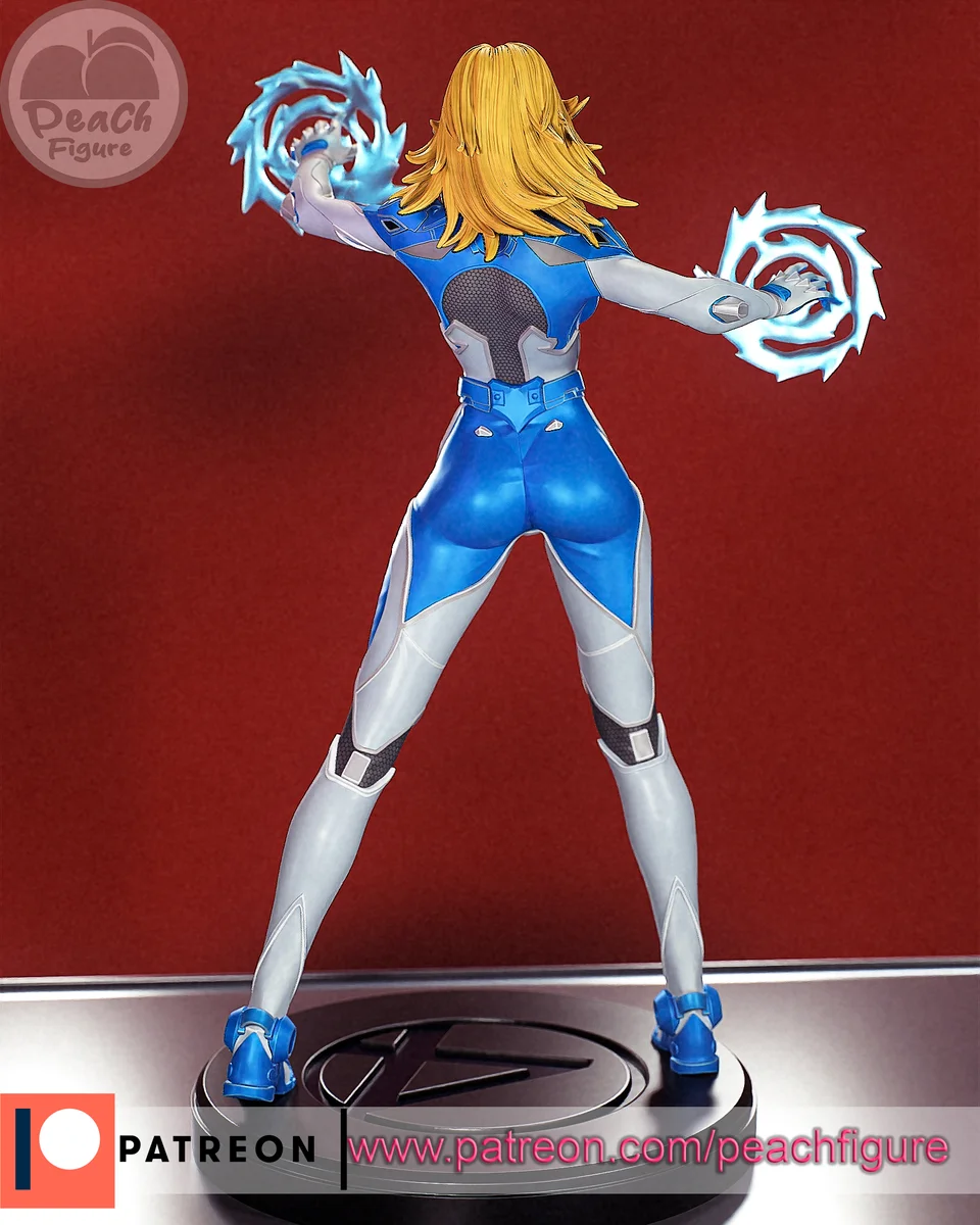 Invisible Woman | Fan Art | 3D Printed Resin Model Garage Kit | *Un-Painted* | Peach Figure 4