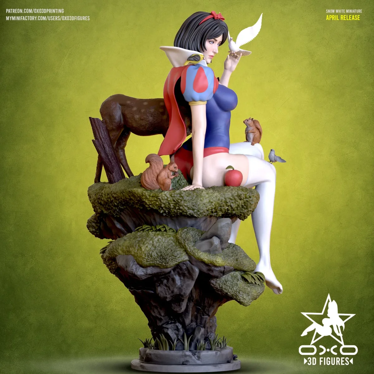 Snow White | Fan Art | 3D Printed Resin Model Garage Kit | *Un-Painted* | OXO3D 4