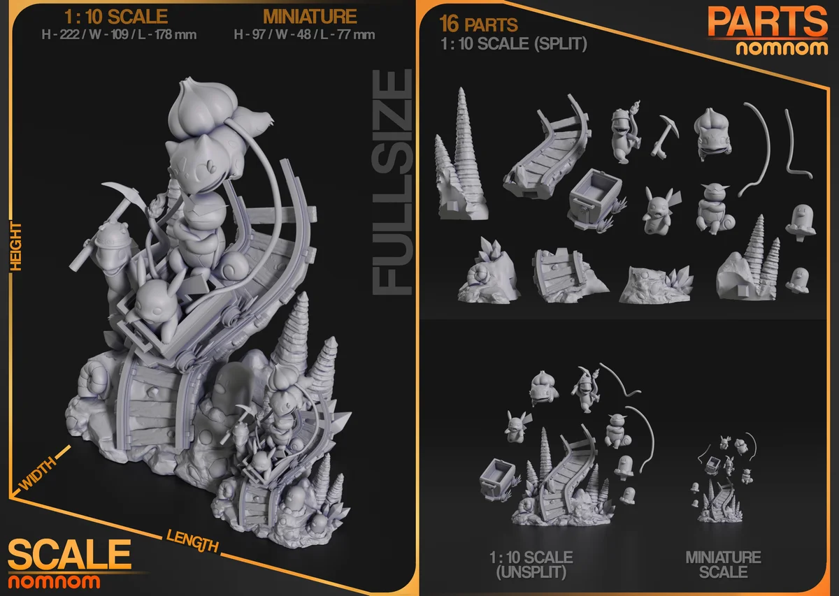 Pikachu | Fan Art | 3D Printed Resin Model Garage Kit | *Un-Painted* | Nomnom 7