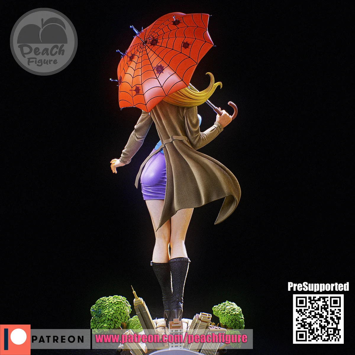 Gwen Stacy | Fan Art | 3D Printed Resin Model Garage Kit | *Un-Painted* | Peach Figure 3