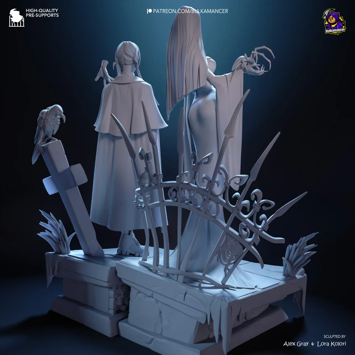 Gothic Duo | Fan Art | 3D Printed Resin Model Garage Kit | *Un-Painted* | Bulkamancer 10