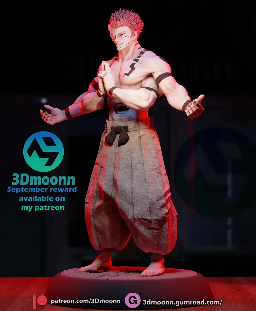 Sukuna | Fan Art | 3D Printed Resin Model Garage Kit | *Un-Painted* | 3DMoonn 5